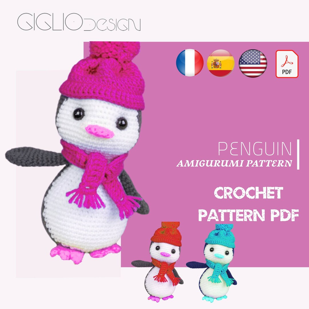 Basic Crochet PENGUIN AMIGURUMI Pattern Penguin Simple Crochet Etsy