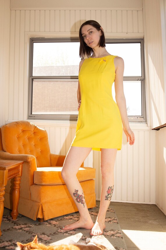 Bright Yellow Vintage Sailor Dress - image 2