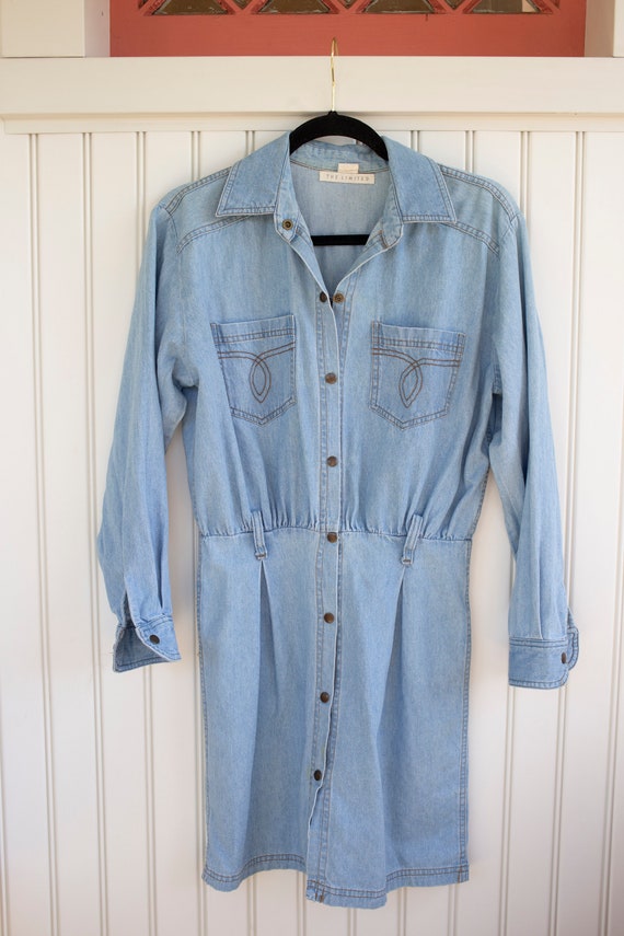 90's Vintage The Limited Denim Shirt Dress - image 9