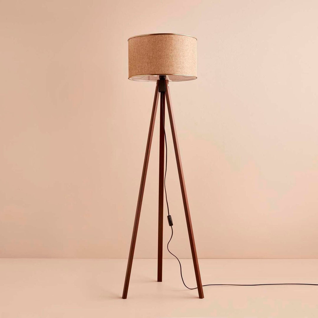 Tripod Floor Lamp Gold Detailed Floor Lamp Indoor Floor Etsy