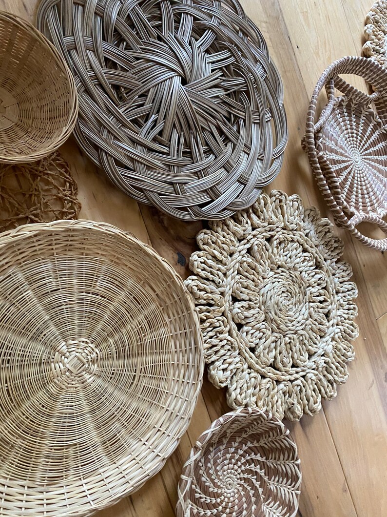 Boho Basket Wall Hanging Wall Baskets Basket Wall Decor Etsy