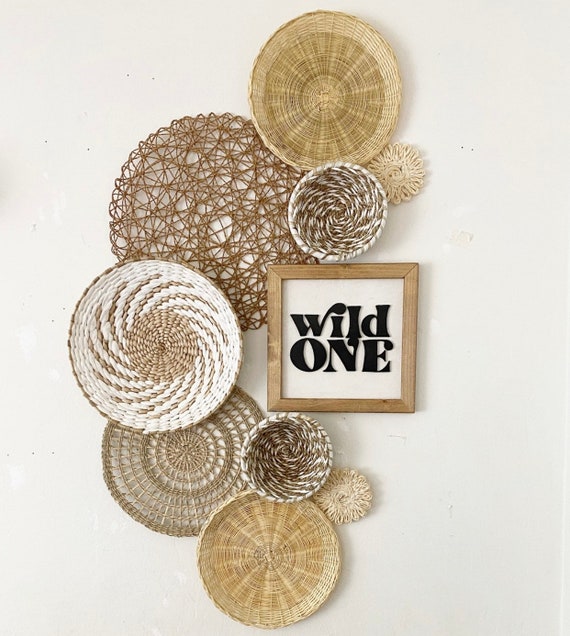 Bohemian Wall Decor Boho Basket Wall Woven Wall Baskets - Etsy