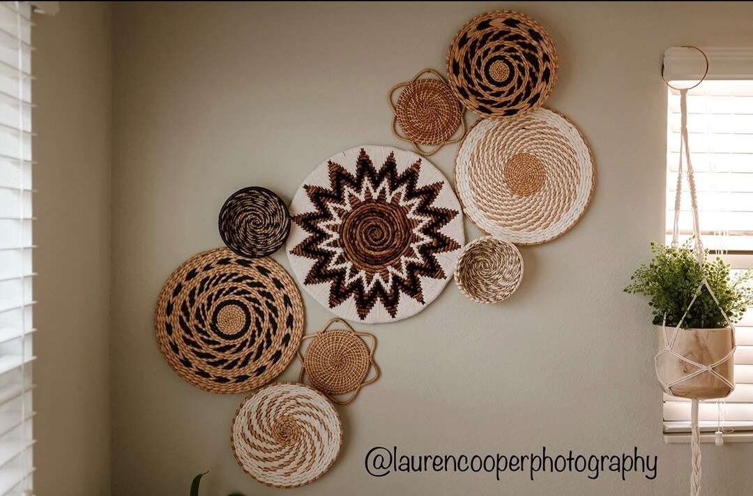 Boho Basket Wall, Boho Wall Decor, Wall Art, Woven Wall Baskets, Living