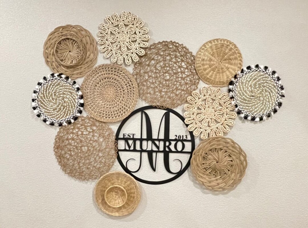 Black and White Wall Decor, Moody Wall Decor, Modern Basket Wall, Boho