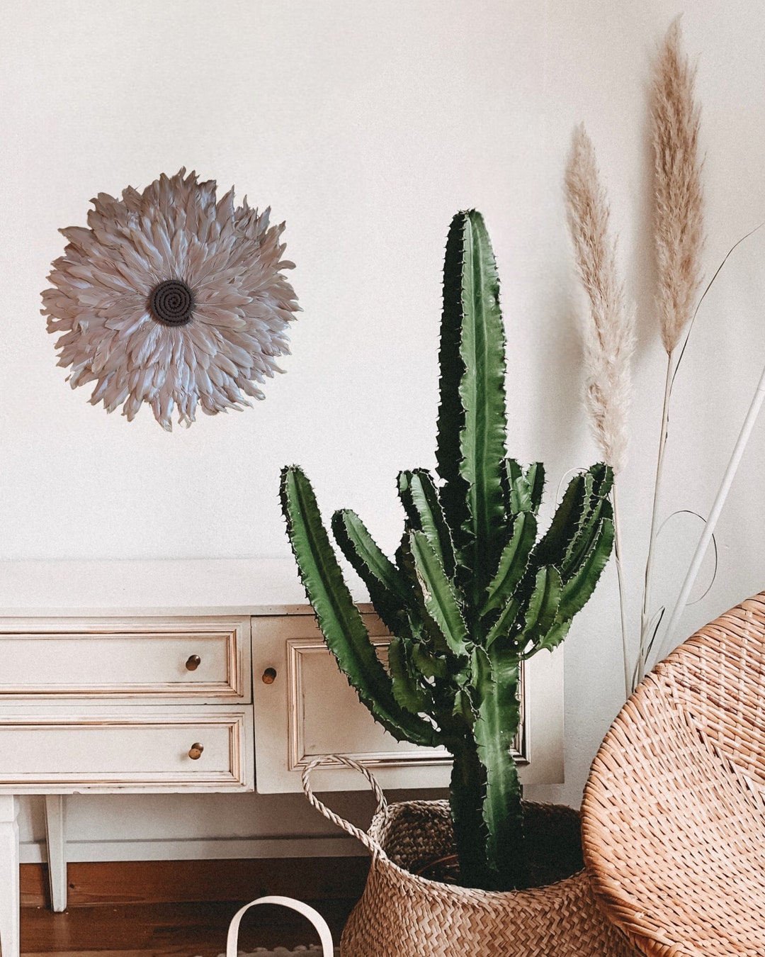 Brown Juju Feather Wall Decor, Boho Wall Decor, Bohemian Wall Hanging, Boho Wall Art, Living