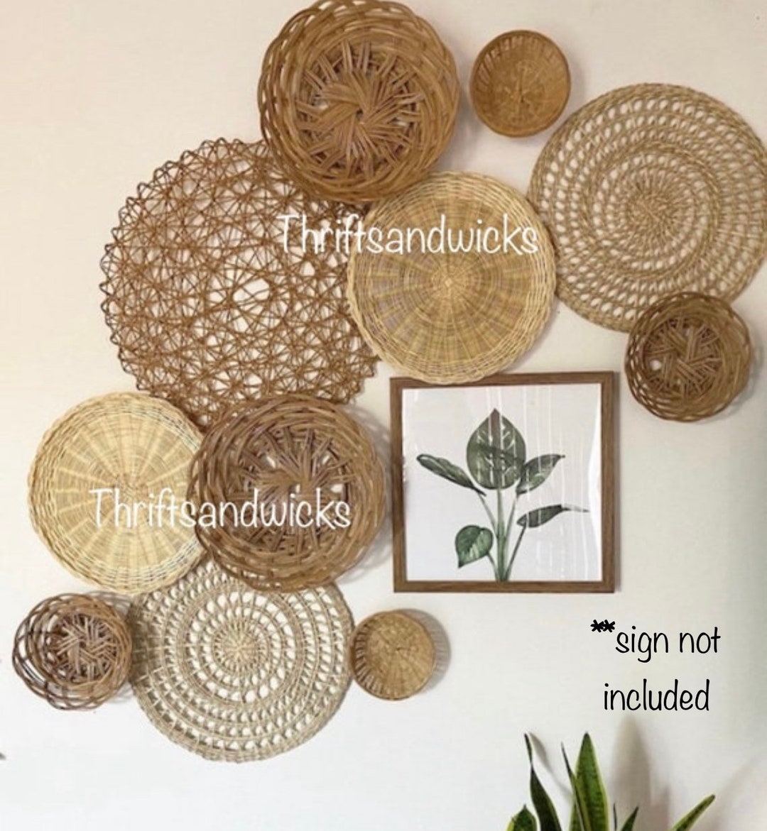 Boho Basket Wall, Wall Art, Wall Hangings, Woven Wall Decor, Wicker