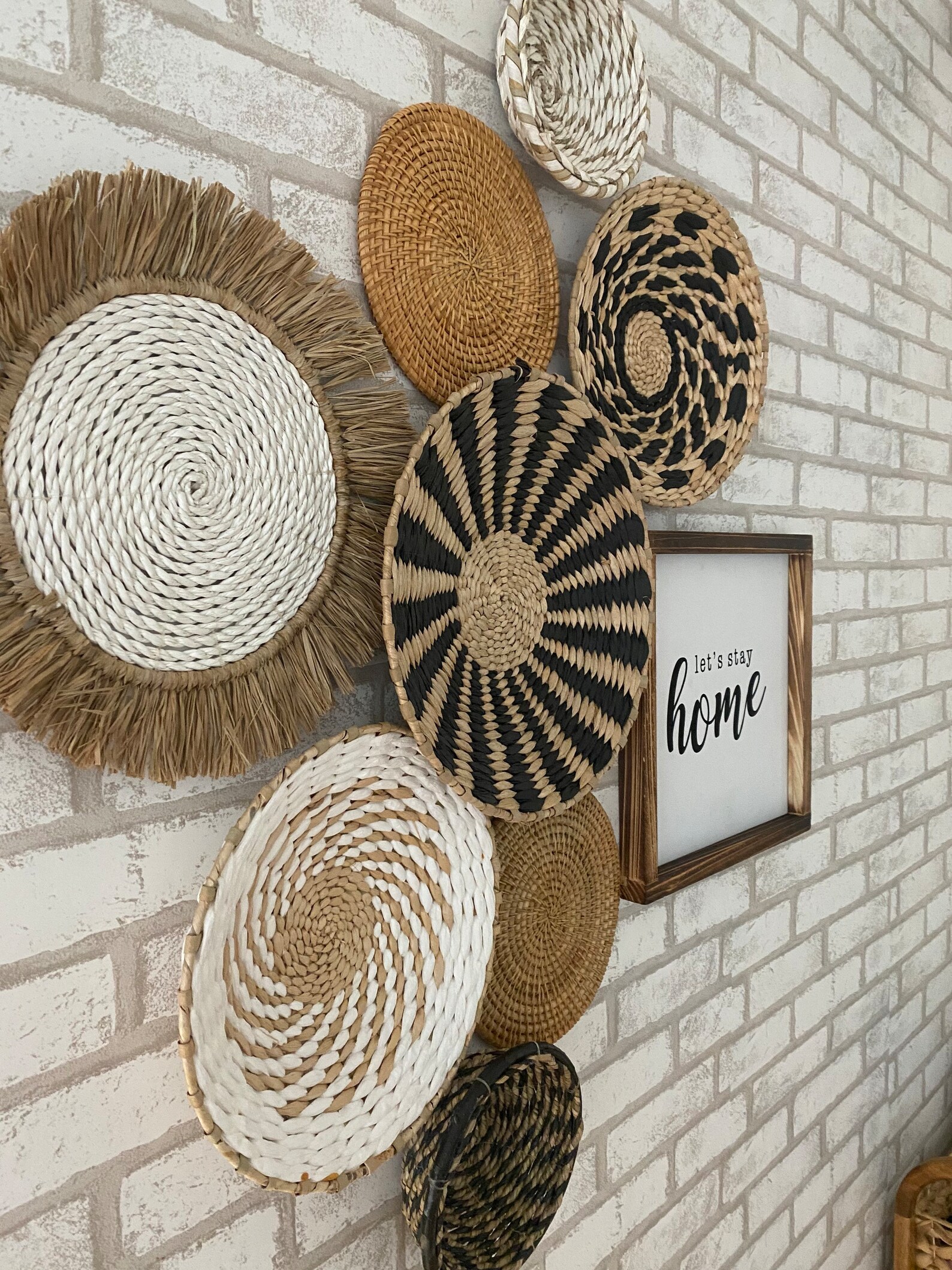 Boho Basket Wall Woven Wall Hangings Wall Baskets Wall Art Etsy