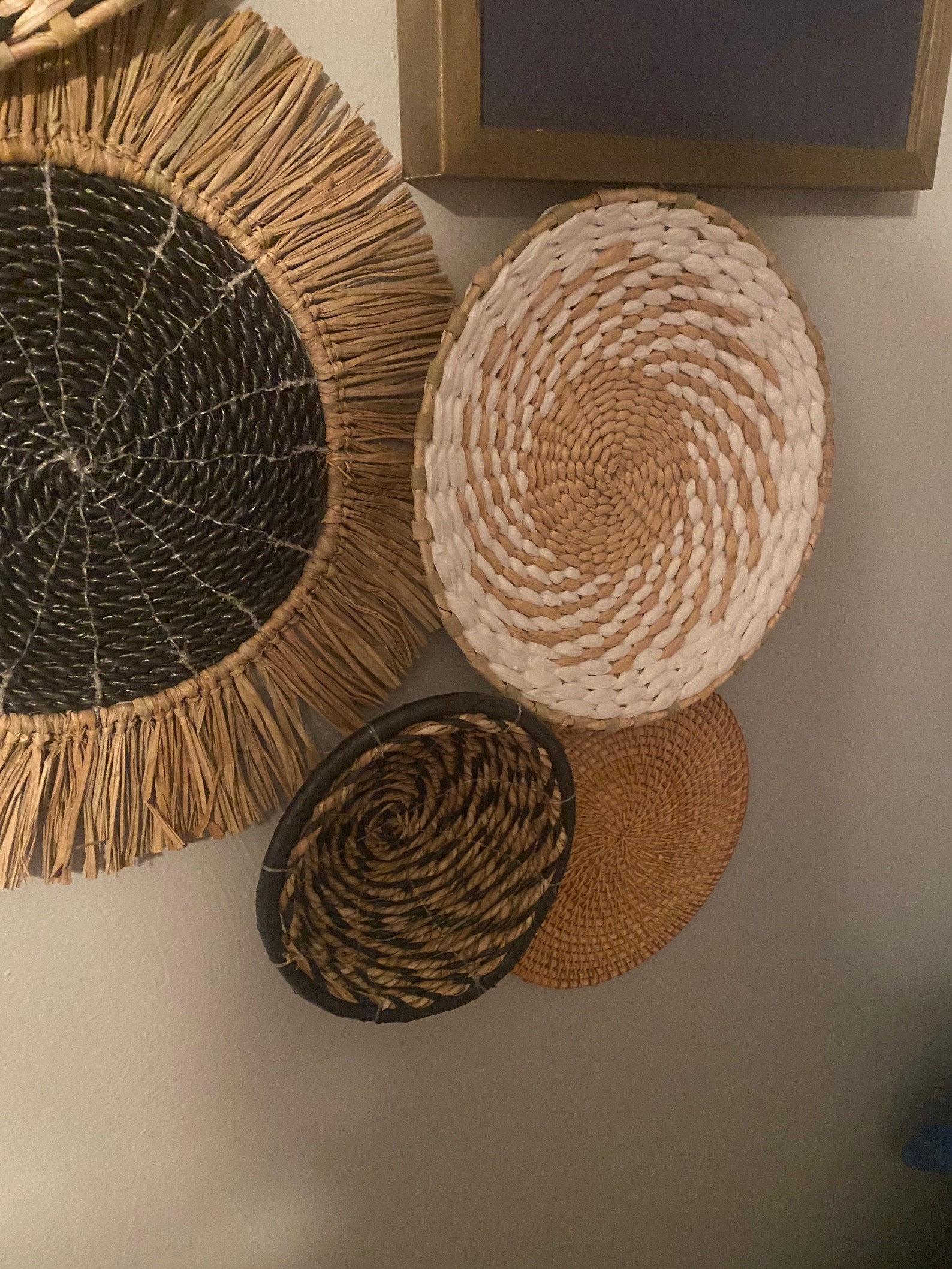 Boho Wall Basket Set Boho Basket Wall Wall Decor Farmhouse Etsy