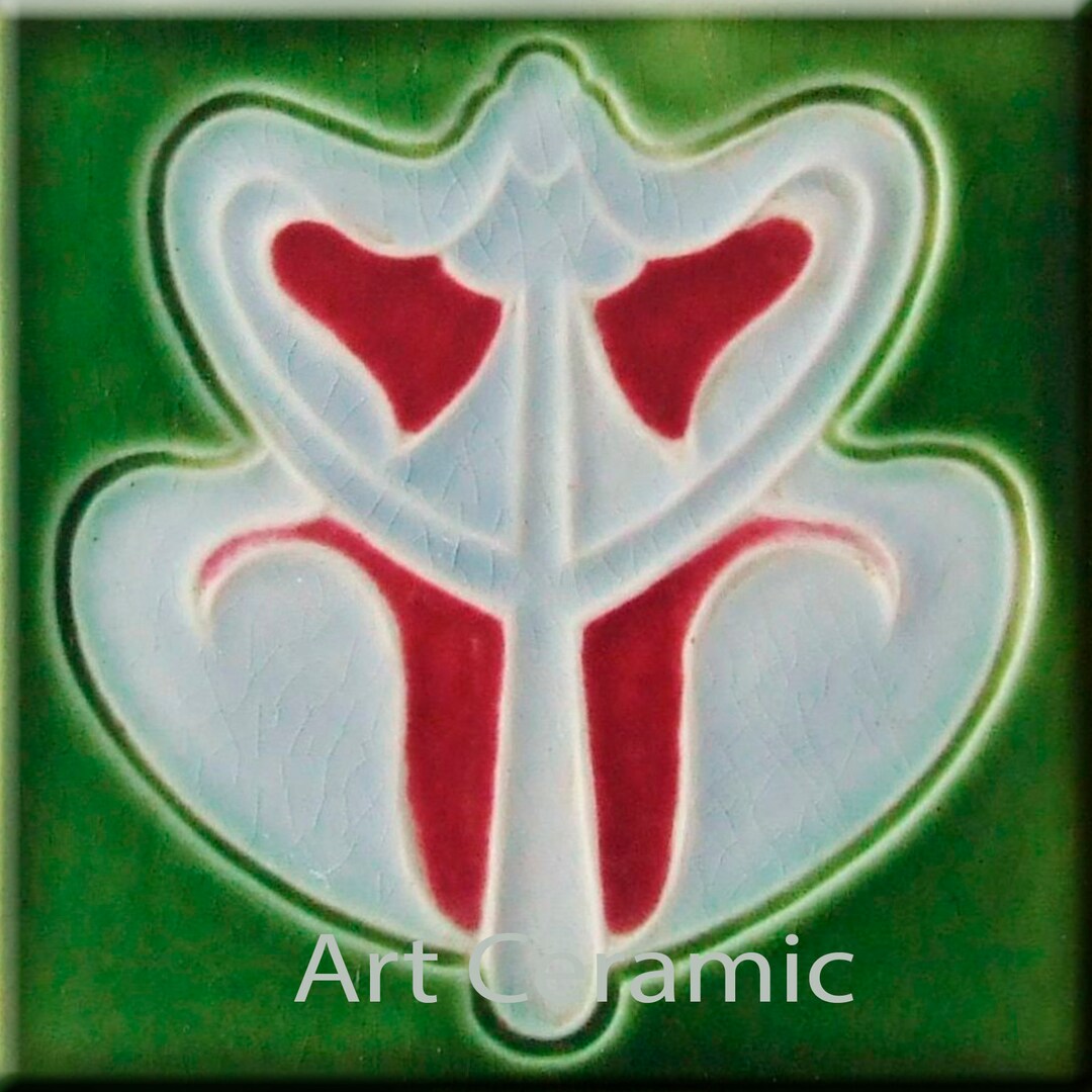 Art Nouveau Ceramic Wall Fireplace Tile 0208 Etsy