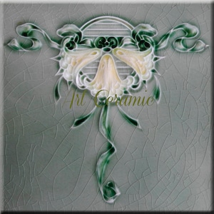 Art Nouveau Ceramic wall fireplace tile #0239