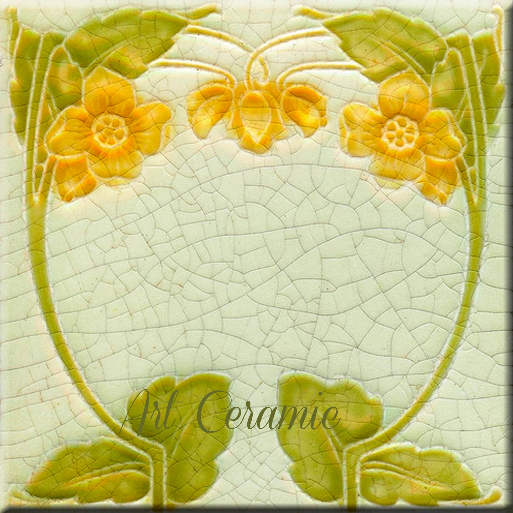 Art Nouveau Ceramic Wall Fireplace Tile 0228 Etsy