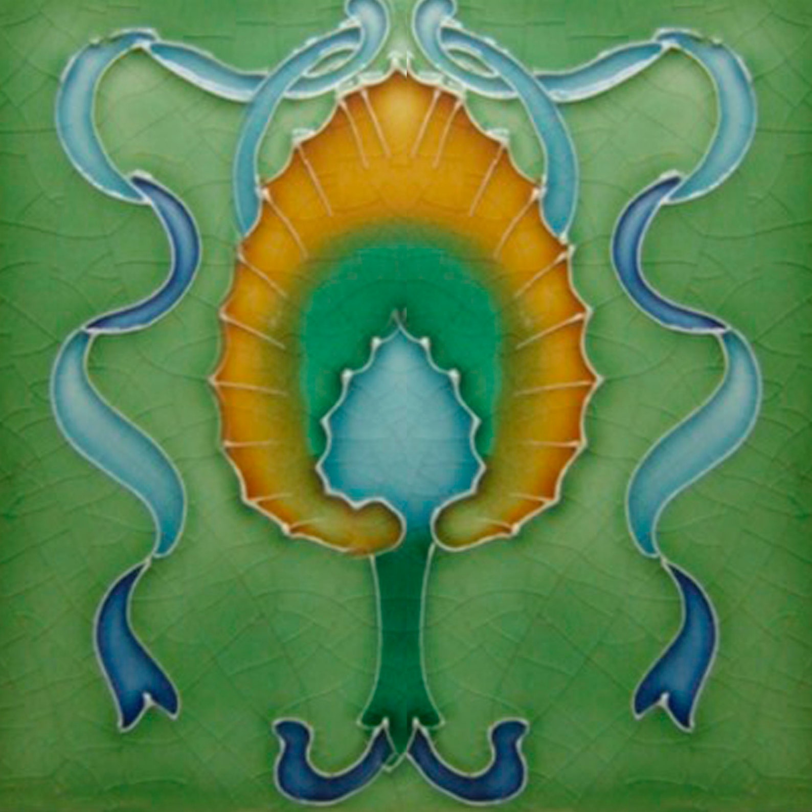 Art Nouveau Ceramic Wall Fireplace Tile 0197 Etsy