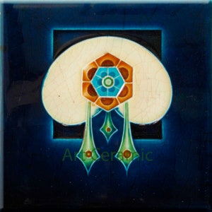 Art Nouveau Ceramic wall fireplace tile #0212