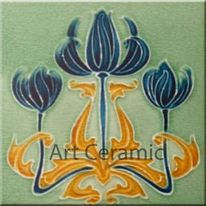 Azulejo de pared de cerámica Art Nouveau #0196