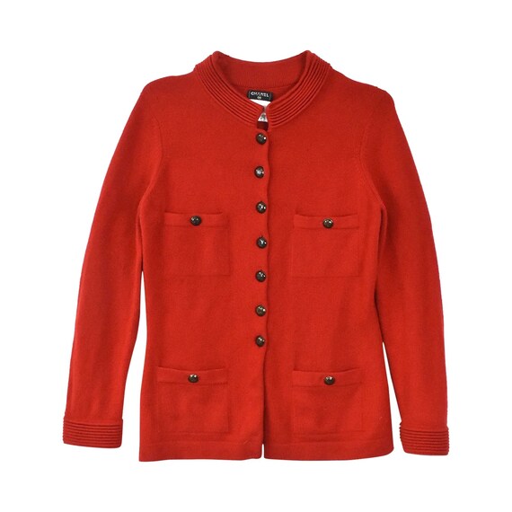 Chanel red cashmere cardigan - Gem