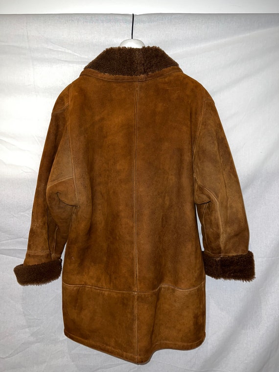 Teddy Bear Vintage Nubuck Shearling Coat - Chocol… - image 3