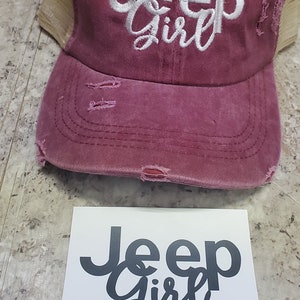 Off Road Jeep Girl Ponytail Hat and 