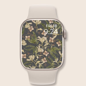 Aesthetic Apple Watch Wallpaper, floral smart watch background, Apple watch face, Apple watch wallpaper, apple watch face, instant download