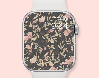Aesthetic Apple Watch Wallpaper, floral smart watch background, Apple watch face, Apple watch wallpaper floral, instant download.