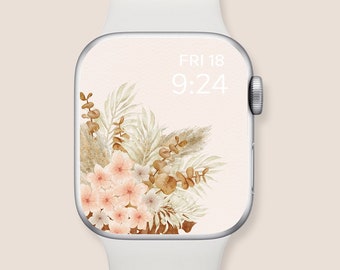 Aesthetic Apple Watch Wallpaper, floral smart watch background, Apple watch face, Apple watch wallpaper, apple watch face flowers