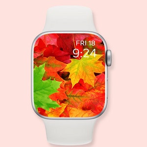 Autumn Apple Watch Wallpaper, Autumn Leaves smart watch background,  Apple watch face autumn leaves, Apple watch wallpaper fall leaves
