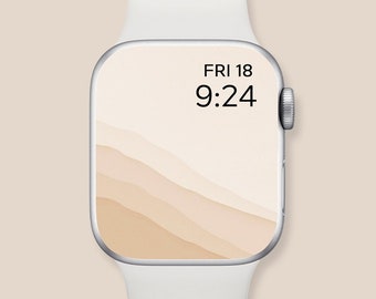 Aesthetic Apple Watch Wallpaper, Boho smart watch background, Neutral Apple watch face, watercolor abstract, instant digital download