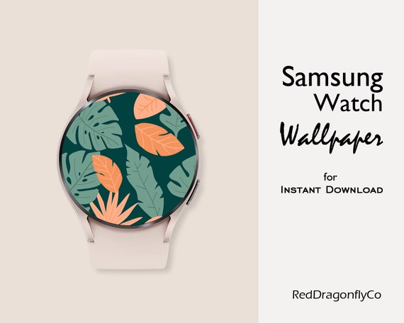 Aesthetic Samsung Galaxy Watch Wallpaper Palm Leaf Pattern Smart Watch Background Samsung Watch Face Etsy