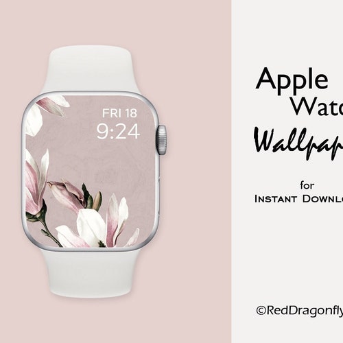 Aesthetic Apple Watch Wallpaper Neutral Pink Floral Smart Etsy
