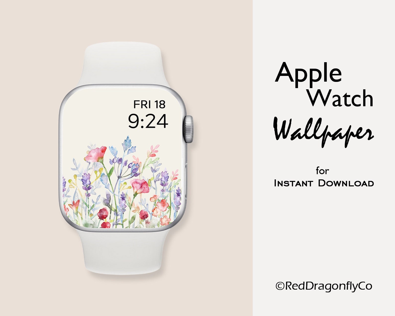 Aesthetic Apple Watch Wallpaper, wildflower smart watch background, Apple watch face, Apple watch wallpaper spring, apple watch face floral