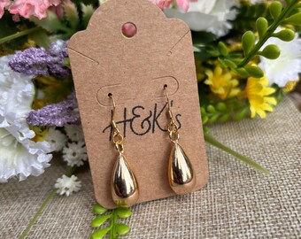 Pendientes colgantes de lágrima de oro