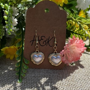 Pearl Heart dangle earrings