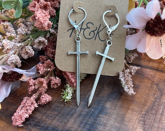 Pendientes Espada de Plata