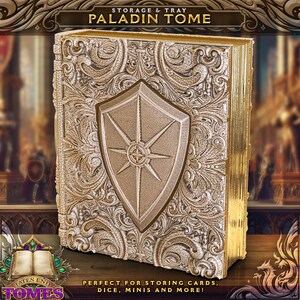 Tomos de FatesEnd - Tomo de paladín - Bandeja de dados - Caja de almacenamiento de cartas - Cierre magnético - Caja de mazo