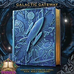 Tomos de FatesEnd - Tomo de Galactic Gateway - Bandeja para dados - Caja para cartas - Caja para guardar cartas - Cierre magnético - Caja para mazos