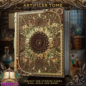 Tomes FatesEnd - Tome de l'artisan - Boîte de rangement pour cartes - Dice Tray - Fermoir magnétique - Deck Box