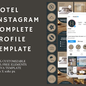 Luxurious Instagram Hotel Template - Customizable Hotel Instagram Post Templates - Canva Designs for Instagram Marketing