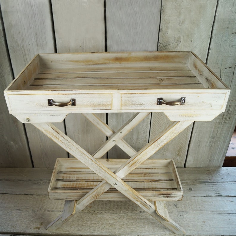 White Wash Display Table