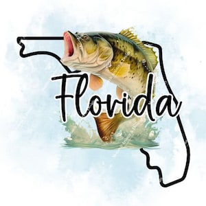 Florida Angeln Clipart | Florida Seen | Vatertag | Geschenk für Papa | Angeln Clipart | Seeleben | PNG | Digitaler Download