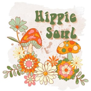Hippie Soul | Hippie Soul Sublimation | Hippie Clipart | 70&#39;s | Free spirit | Hippy | PNG Digital Download | Retro Notebook Journal Design
