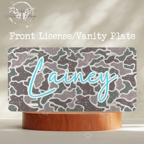 Personalized Duck Camo Front License Plate for Women and Teens, Camouflage License Plate, Car Tag, Camo Car Accessories, Dangerous in Camo