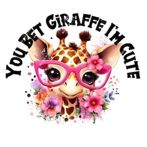Giraffe, ik ben schattig PNG, schattige babygiraf, schattig T-shirtontwerp voor kinderen, schattig kindersweaterontwerp, babyshower, uitnodiging, sublimatie