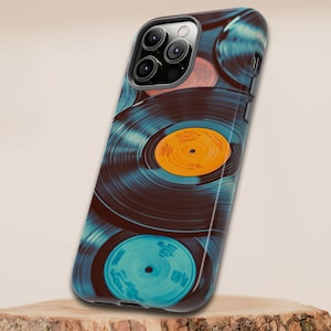 Retro Vinyl Record Phone Case, Tough Case, fits iPhone 16 15 14 13 Galaxy, Pixel, Cute Phone Case Vintage Gift for Music Lover Music Teacher