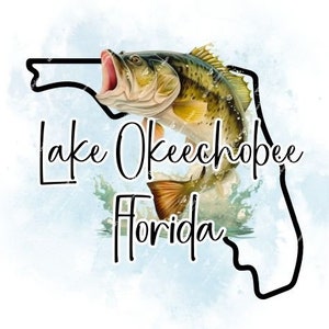 Lake Okeechobee Clipart | Florida meren | Vaderdag | Cadeau voor papa | Vissen Clipart | Leven in het meer | PNG | Digitaal downloaden