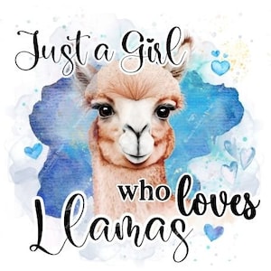 Lama PNG, juste une fille qui aime les lamas, lama mignon, cadeau pour amateur de lama, maman lama, drame de lama, maman lama, clipart Lama, sublimation