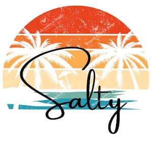 Salty Beach | Salty Clipart | Salty Design | Beach Design | Salty Sublimate | PNG | Digital Download | Beach | Ocean | Sea | Vintage Design