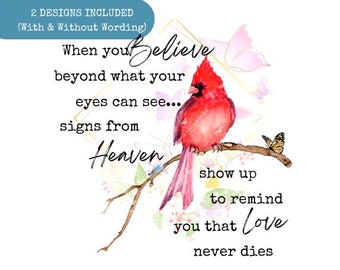 Cardinal Sign From Heaven Digital Art PNG, Sublimation, Memorial Design for Loss of a Loved One, Sympathy, Grief, Grieving, When You Believe