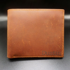 Personalized Leather Bifold Wallet: Custom Handwriting Gift