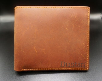 Billetera de cuero personalizada, billetera para hombre, billetera de cuero plegable, billetera de cuero para hombre, billetera personalizada, regalo para él, billetera con escritura a mano