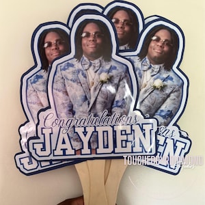 Graduation Fans - Set of 6, Grad Fans, Graduation Celebrations, Custom Picture Fans, Happy Birthday Fans, Picture Fans, Personalized Fans