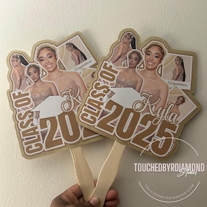 Graduation Fans - Set of 6, Grad Fans, Graduation Celebrations, Custom Picture Fans, Happy Birthday Fans, Picture Fans, Personalized Fans